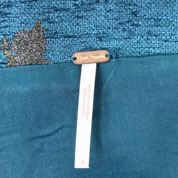 FREE PEOPLE Dark Turquoise Zip Down Back Mini 8 - Picture 6 of 7